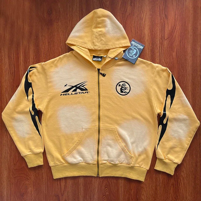 HS Sports Zip Up Big logo water wash zipper hoodie