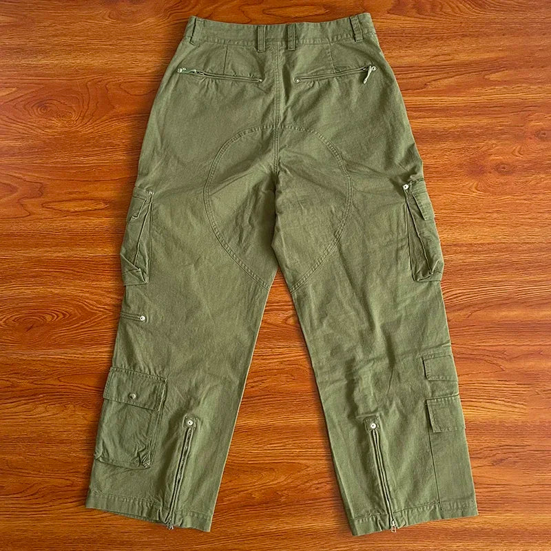 Project Capri Tactical multi-pocket High Street American workwear functional micro zip straight casual pants