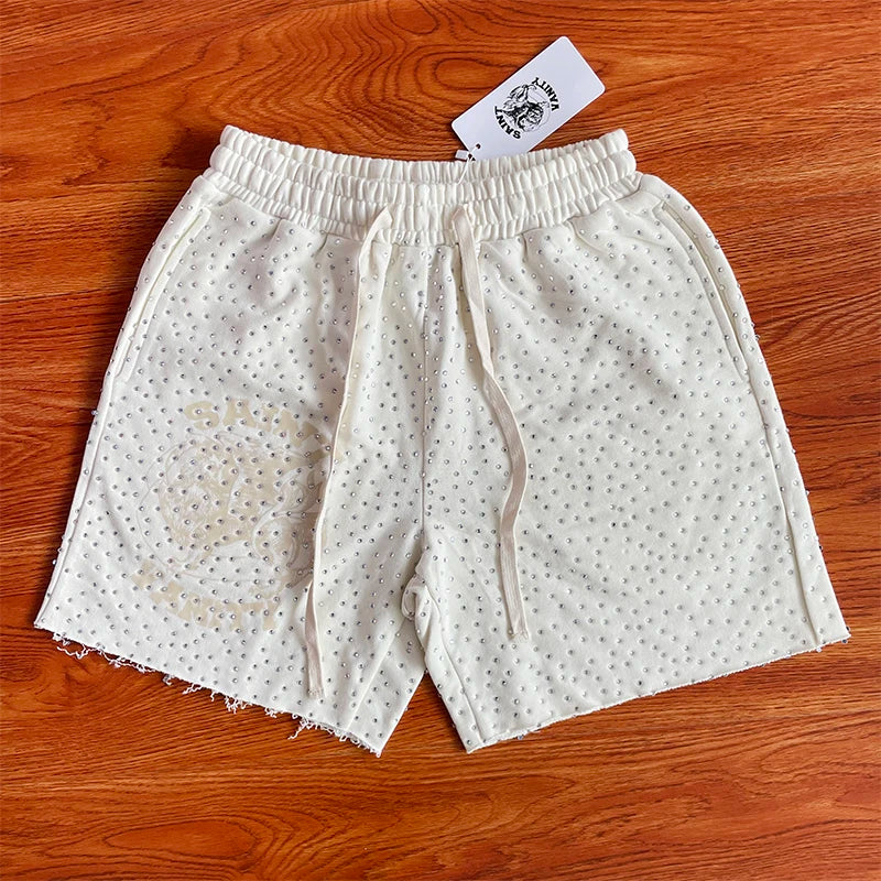 SAINT VANITY Washing water hot diamond casual sports shorts
