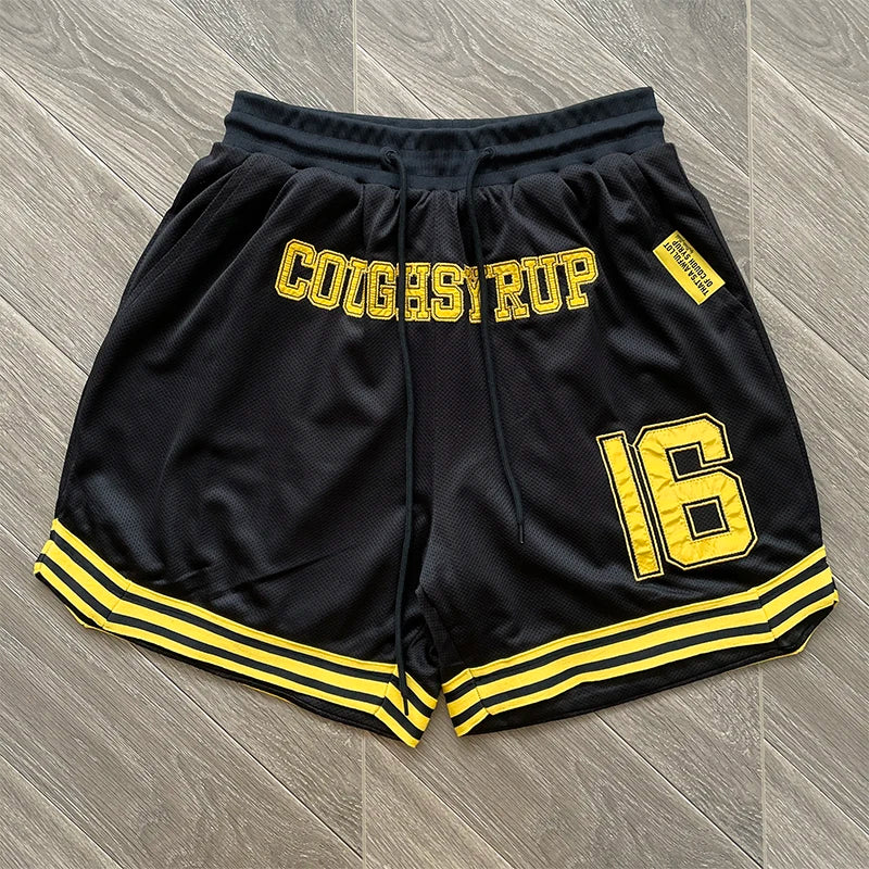 Embroidered Casual Shorts That's A Awful Lot Of Cough Syrup Personality American Trend