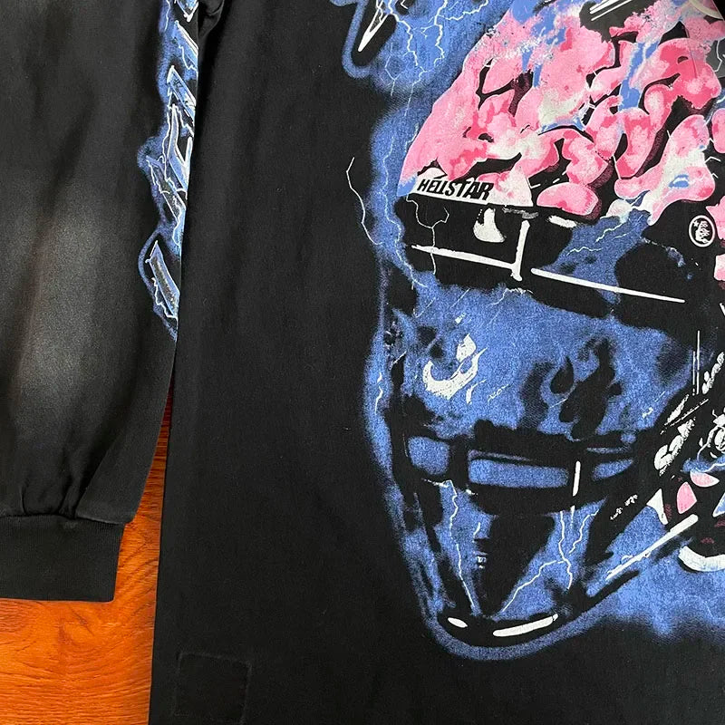 HS  Powered By The Star Do old wash helmet crack Lightning long sleeve T-shirt