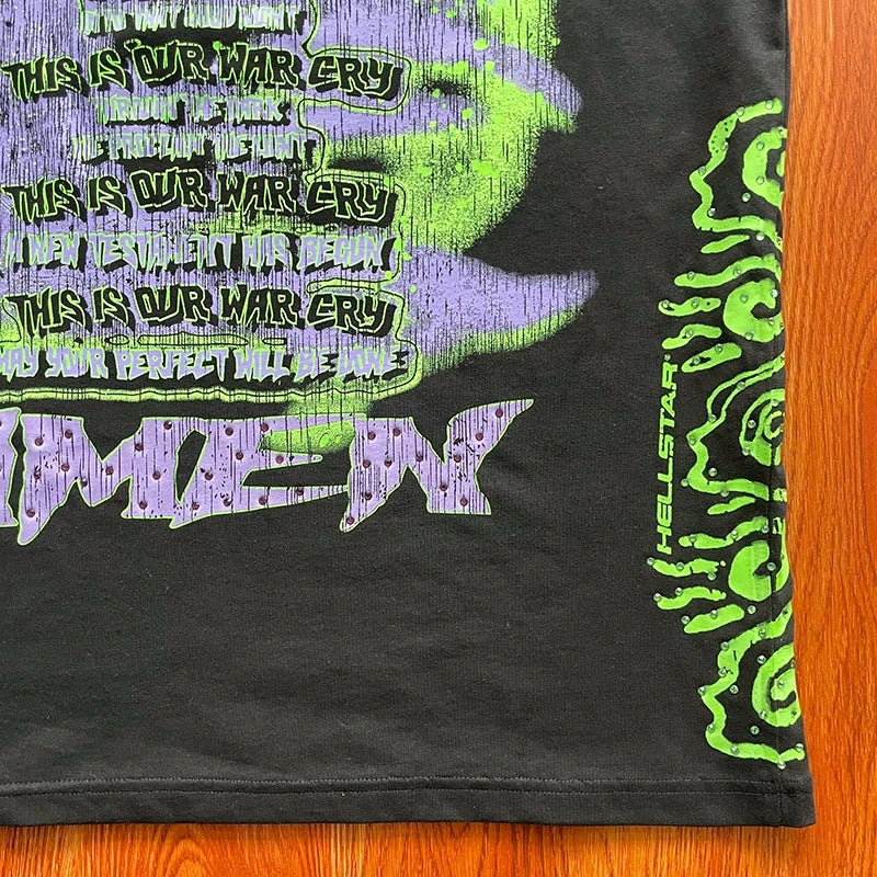 HS Personalized letter portrait printed short sleeve T-shirt