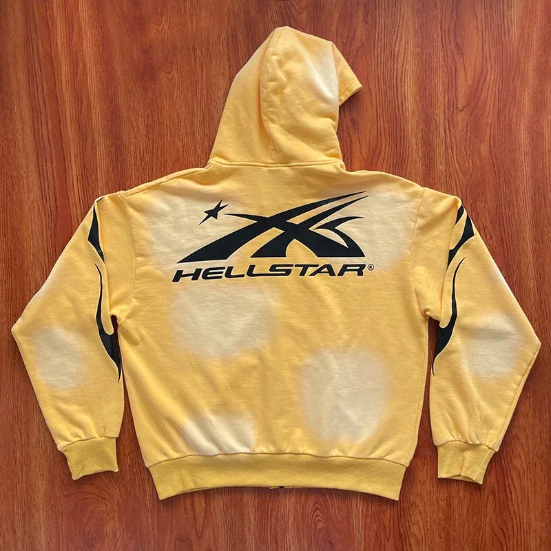HS Sports Zip Up Big logo water wash zipper hoodie