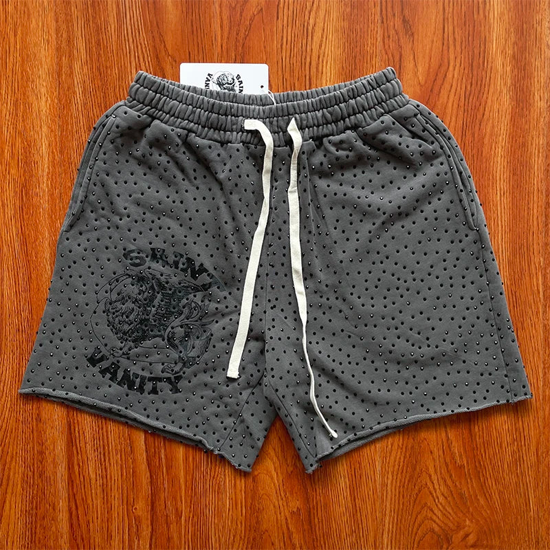 SAINT VANITY Washing water hot diamond casual sports shorts
