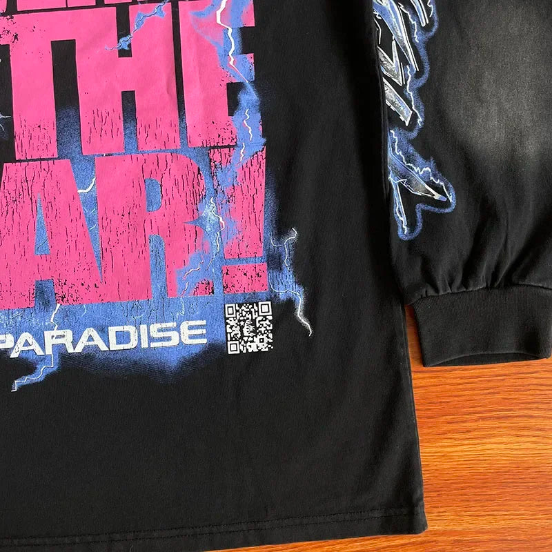 HS  Powered By The Star Do old wash helmet crack Lightning long sleeve T-shirt