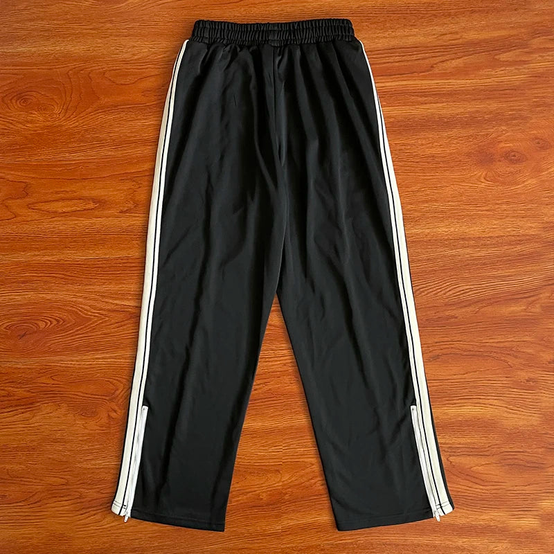 SAINT VANITY  Embroidered striped sports style casual trousers