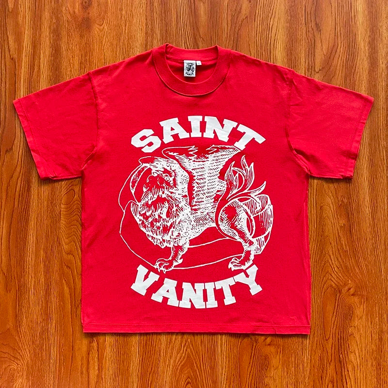 SAINT VANITY letter print casual short-sleeved T-shirt