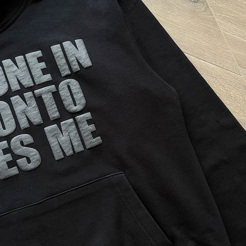 Personalized foam trendy and cool floral elements embellished with black hooded sweater