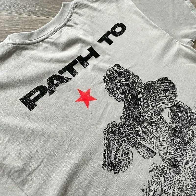 HS Path to Paradise Tee Angel short-sleeved T-shirt European and American fashion