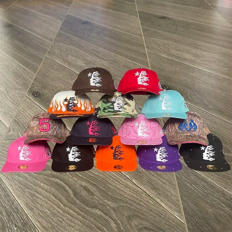 HS  fitted hat diamond embroidered logo men and women casual sports baseball hats