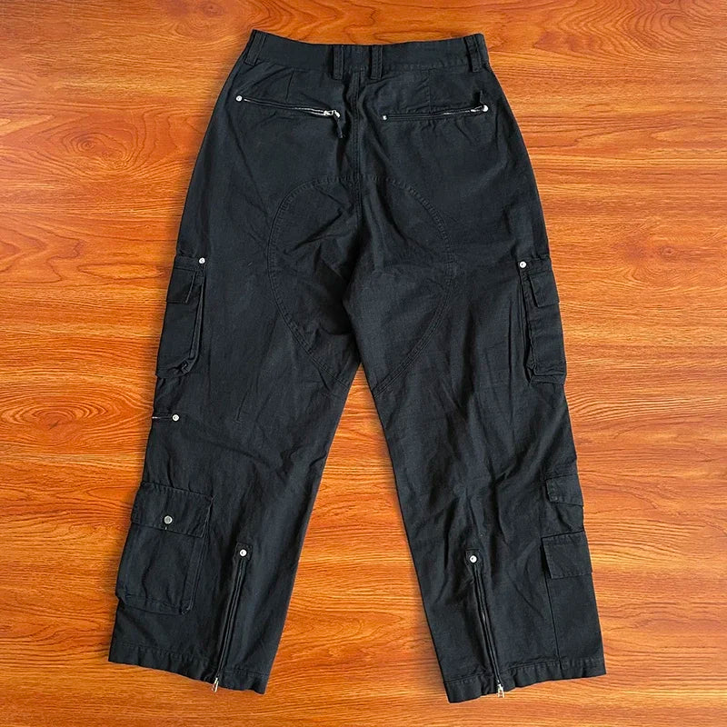 Project Capri Tactical multi-pocket High Street American workwear functional micro zip straight casual pants