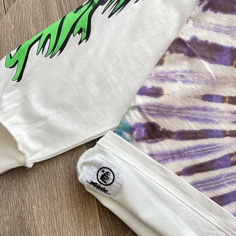 HS Tie-dye embroidered hoodie and hoodie