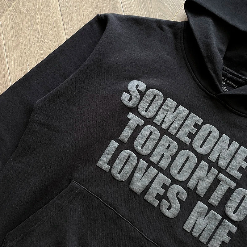 Personalized foam trendy and cool floral elements embellished with black hooded sweater