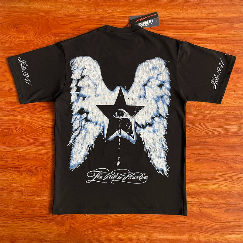 HS  Wings of Liberty printed short-sleeved T-shirt