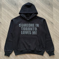 Personalized foam trendy and cool floral elements embellished with black hooded sweater