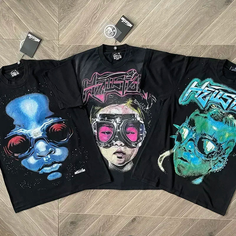 HS Future Short Sleeve American High Street boy glasses alien short sleeve T-shirt