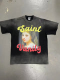 SAINT VANITY Global GIRL Comfortable short-sleeved T-shirt made of pure cotton with hand-distressed and washed finish.