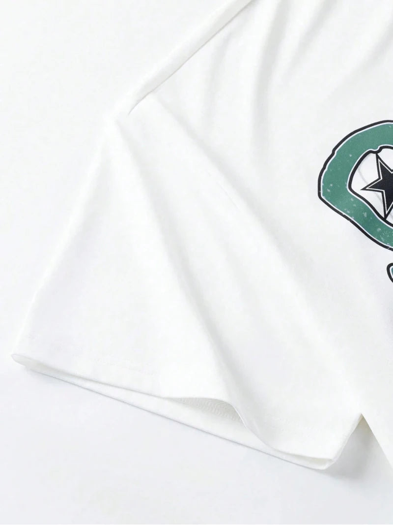 Men's Fashion Casual Drawstring Pants And Round Neck T-Shirt