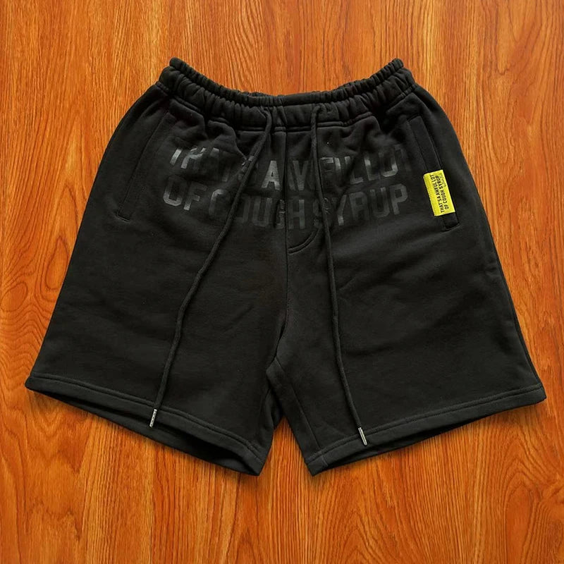 That's A Awful Lot Of Cough Syrup Letter print casual shorts