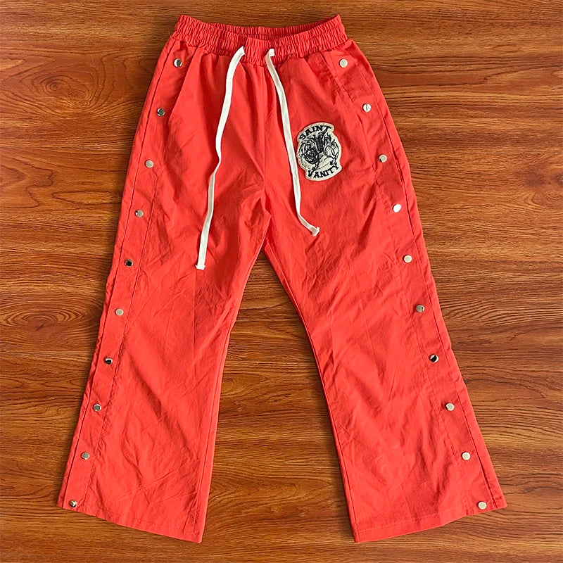 SAINT VANITY Thorn breasted nail sports style casual trousers