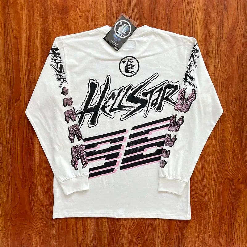 HS recdrds ins same European and American fashion brand cotton long-sleeved T-shirt