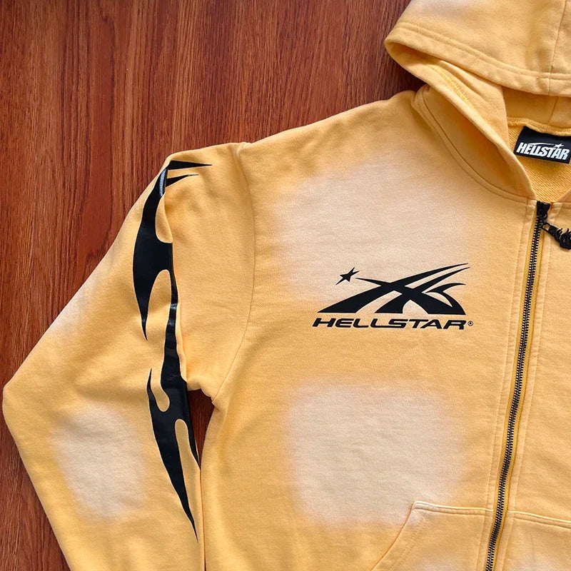 HS Sports Zip Up Big logo water wash zipper hoodie