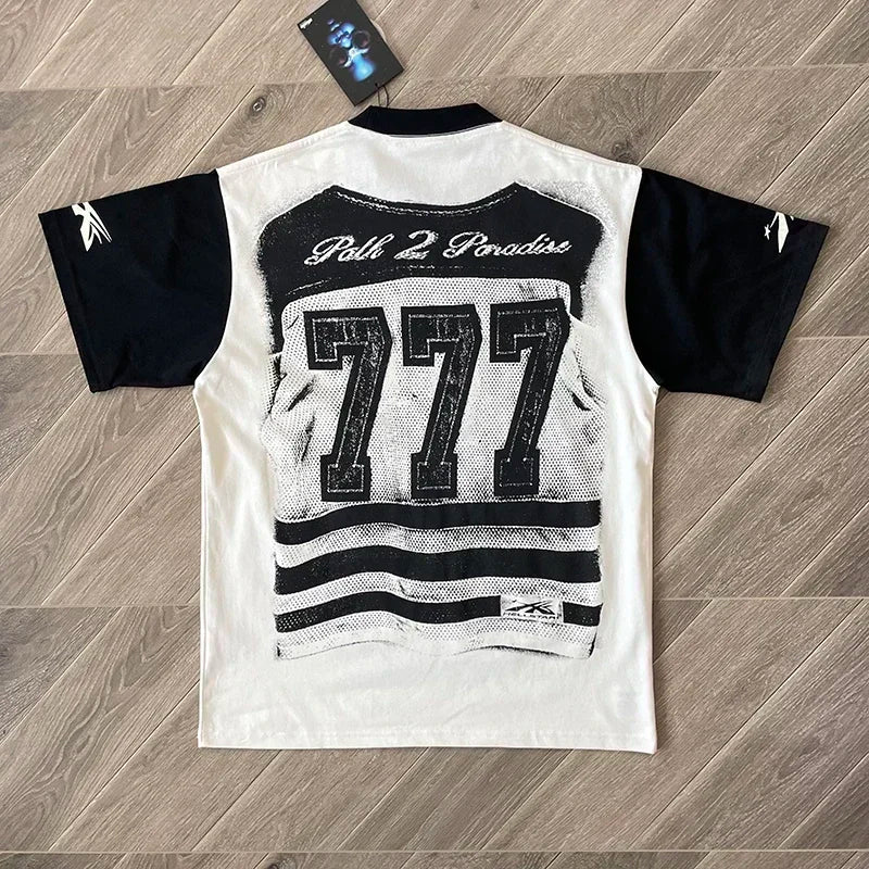 HS 777 Path 2 Paradise Tee Portrait patchwork short-sleeved T-shirts for men and women