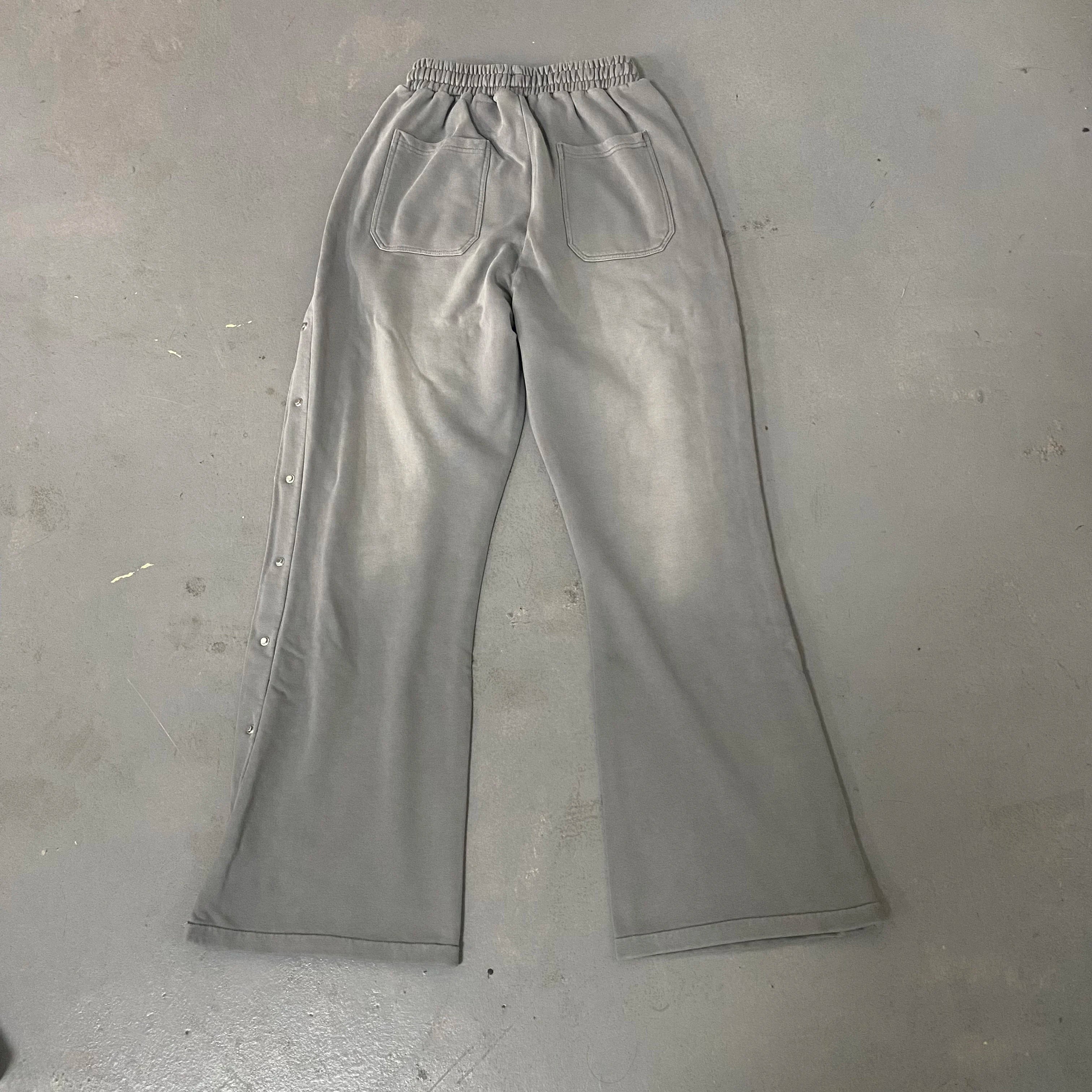 High-Quality Button-Up Casual Wide-Leg Pure Cotton Sports Pants