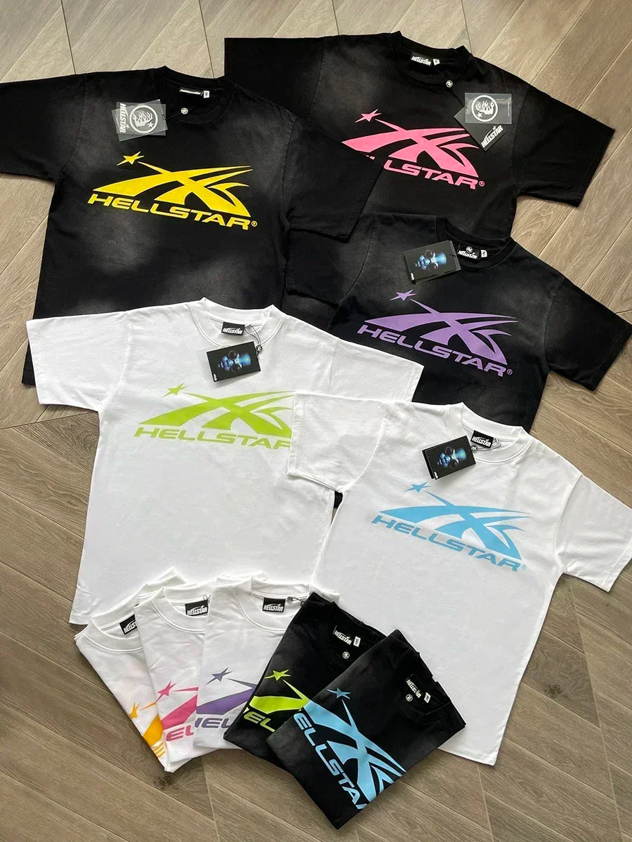 HS Gel Sport Logo T-shirt voor heren en dames katoen met korte mouwen Europa