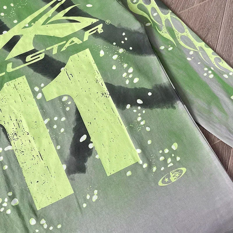 HS Moto Cross Long Sleeve Tie dye casual long sleeve T-shirt