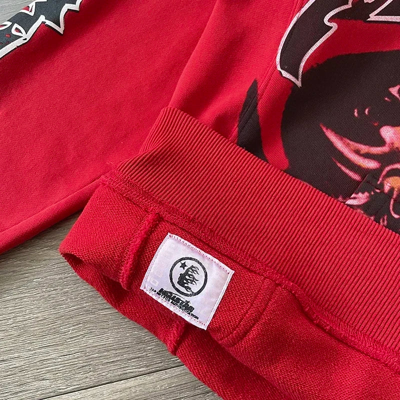 HS Skull flame Skeleton Flame High Street vintage hoodie