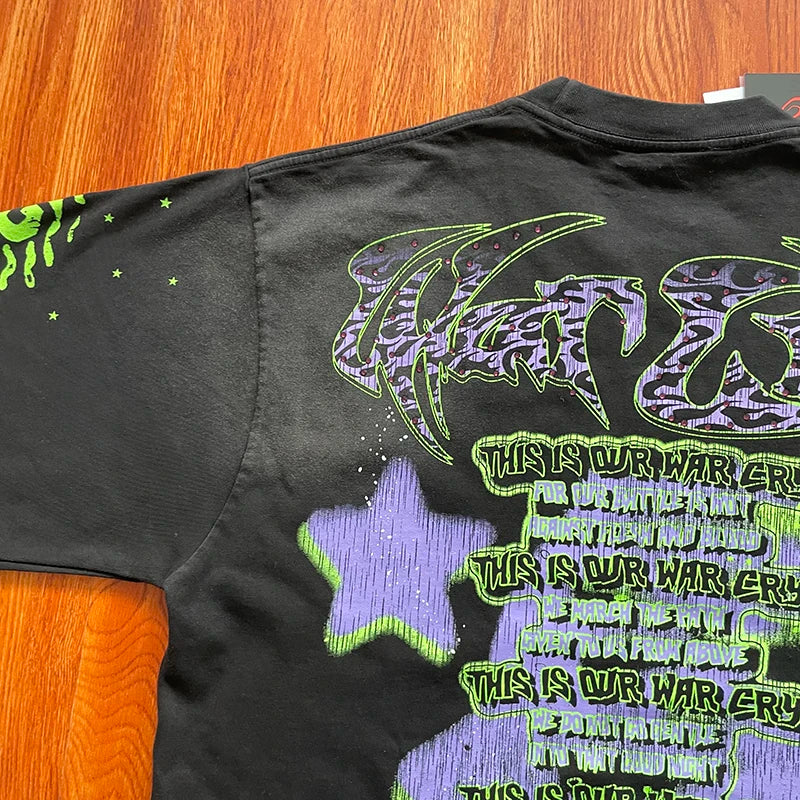 HS Personalized letter portrait printed short sleeve T-shirt