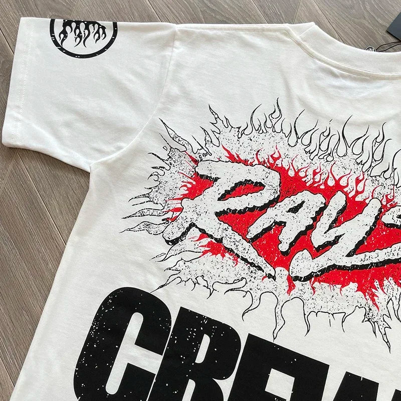 HS RECORDS Cotton casual short-sleeved T-shirt