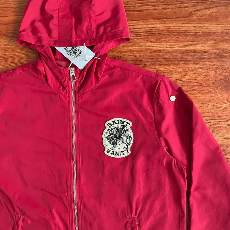 SAINT VANITY Embroidered willow nails sports style casual trench coat jacket