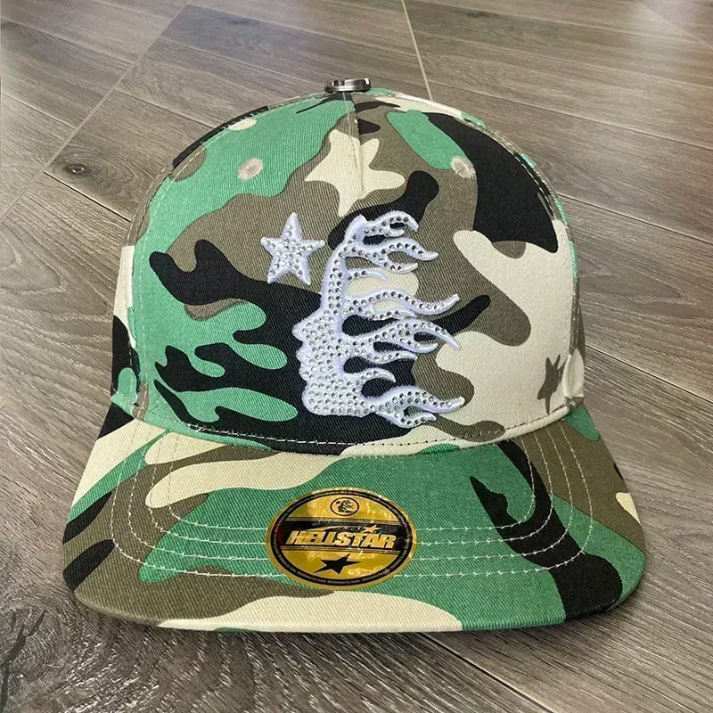 HS  fitted hat diamond embroidered logo men and women casual sports baseball hats