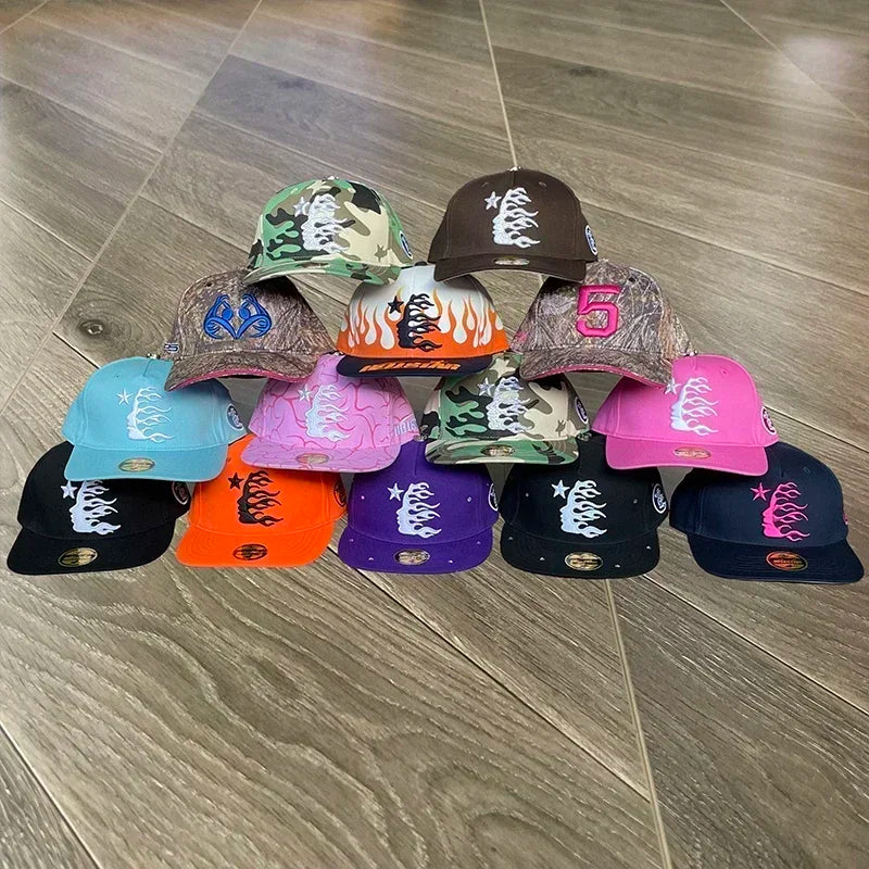 HS  fitted hat diamond embroidered logo men and women casual sports baseball hats