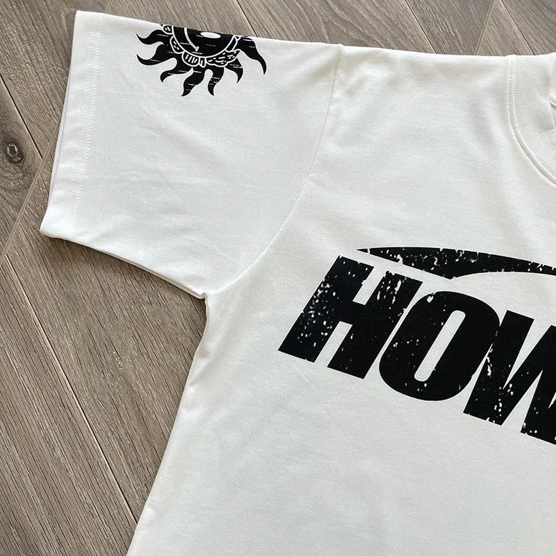 HS RECORDS Cotton casual short-sleeved T-shirt