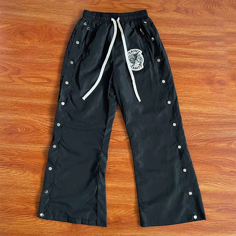 SAINT VANITY Thorn breasted nail sports style casual trousers