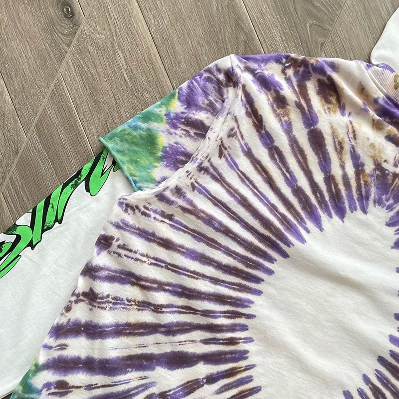 HS Tie-dye embroidered hoodie and hoodie