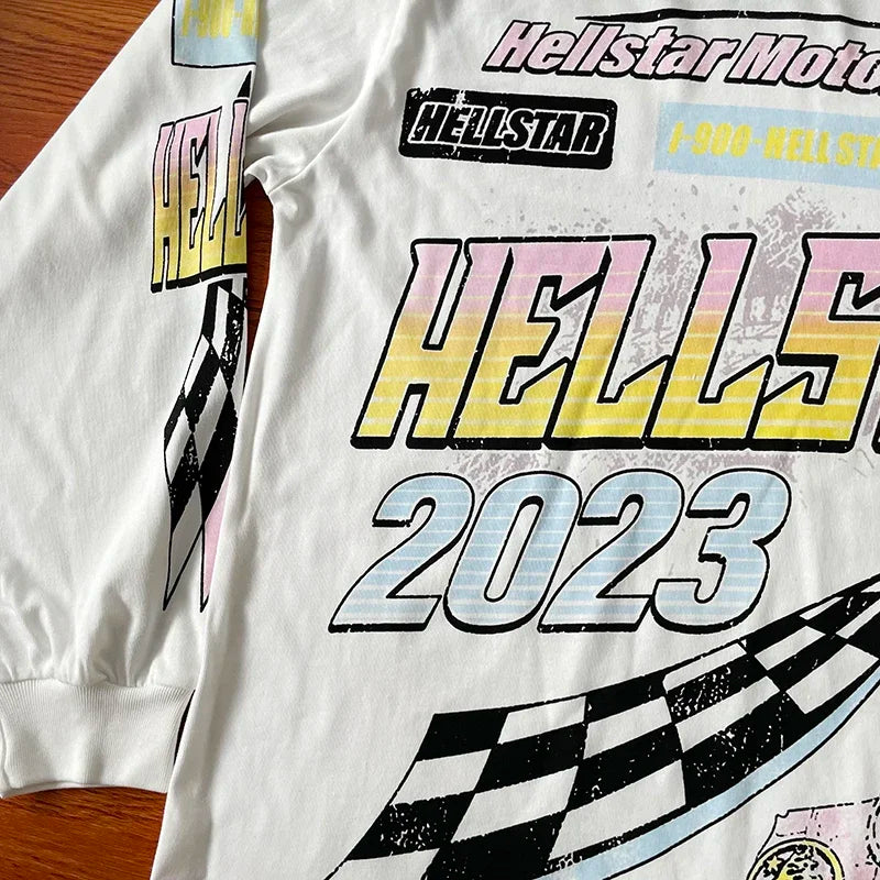 HS  Brain Racer Long Sleeve Men's and women's long-sleeved cotton T-shirts