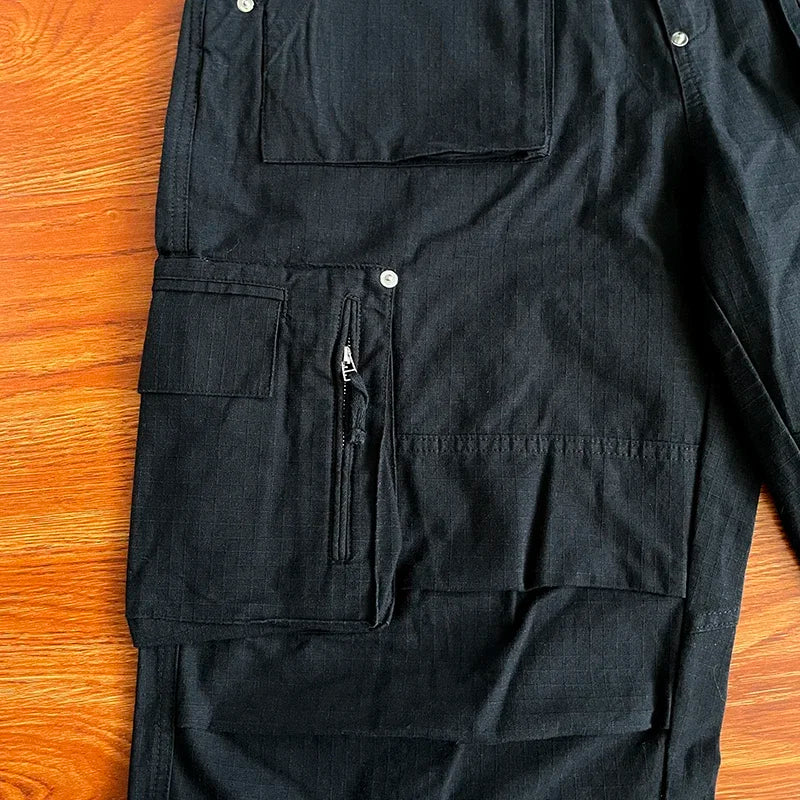 Project Capri Tactical multi-pocket High Street American workwear functional micro zip straight casual pants