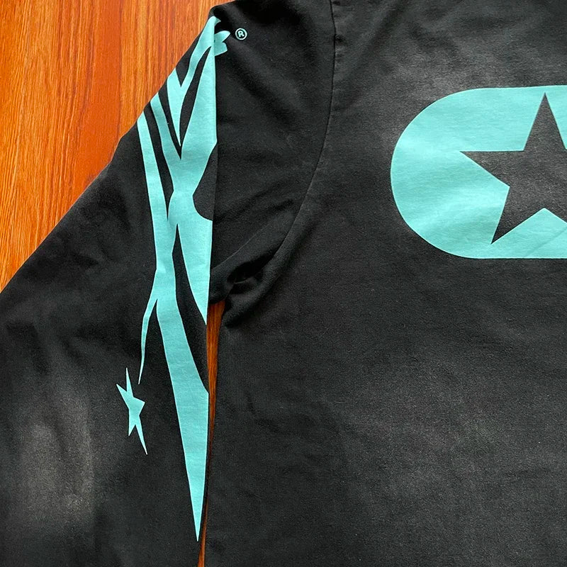 HS No Guts No Glory European and American tide cotton wash men's and women's long sleeve T-shirt