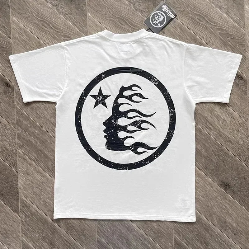 Hetzelfde Grote Logo Katoenen Wash Korte Mouw T-Shirt Van HS Ins