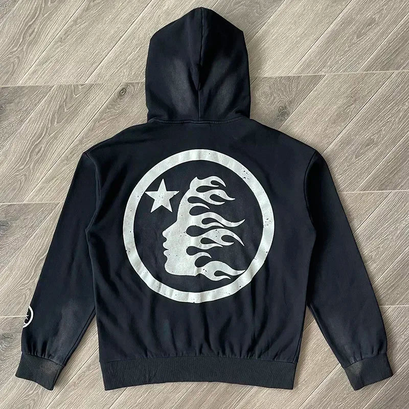 HS Uniform Big logo wash water heavy industry hoodie