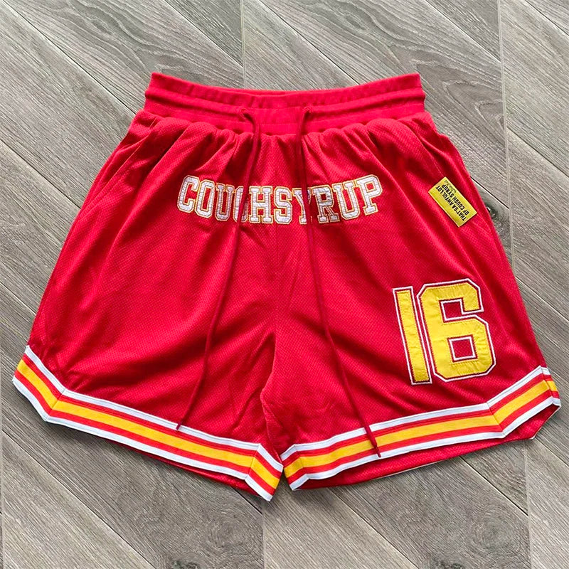 Embroidered Casual Shorts That's A Awful Lot Of Cough Syrup Personality American Trend