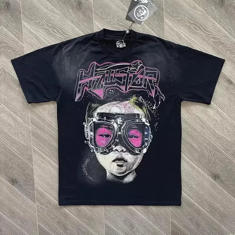 HS Future Short Sleeve American High Street boy glasses alien short sleeve T-shirt