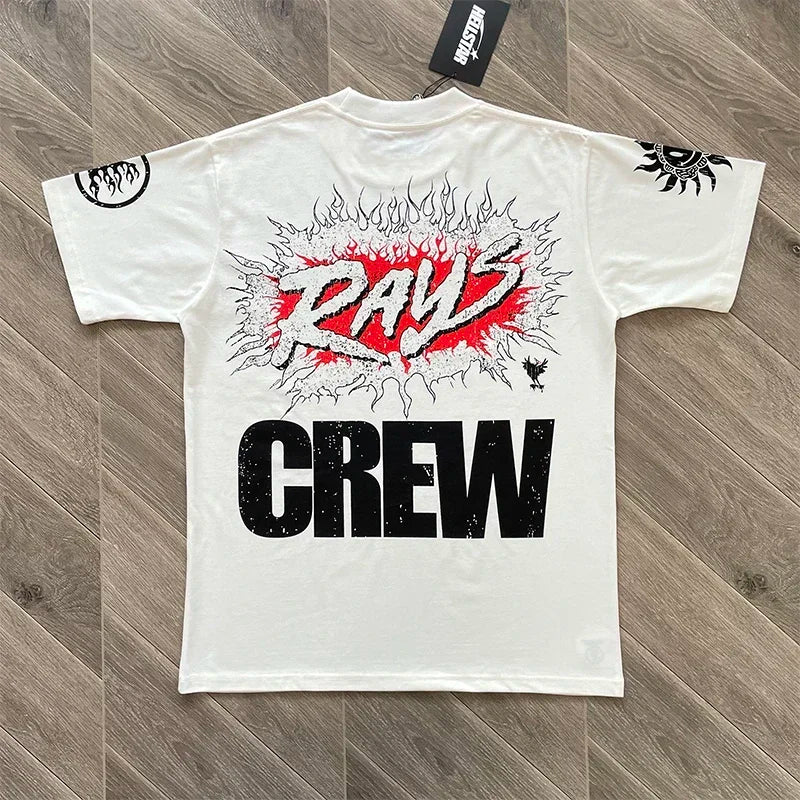 HS RECORDS Cotton casual short-sleeved T-shirt