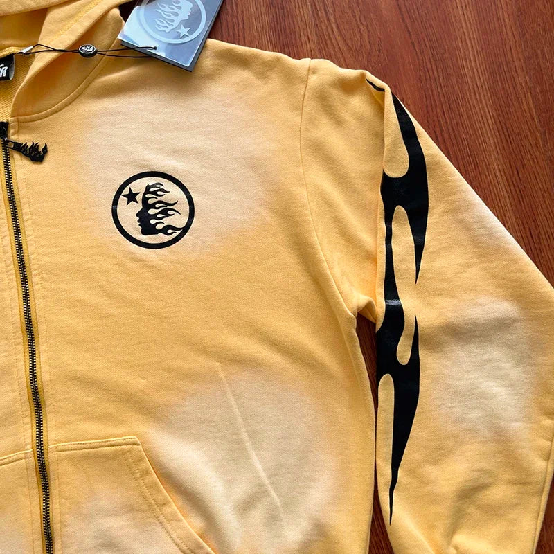 HS Sports Zip Up Big logo water wash zipper hoodie