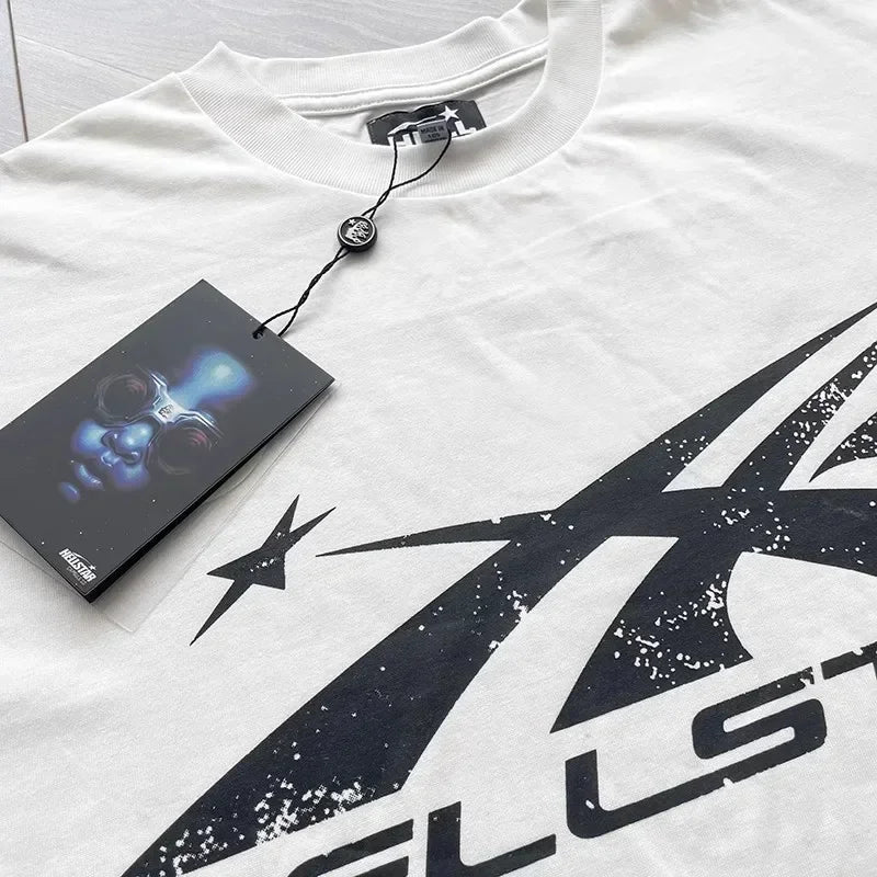 Hetzelfde Grote Logo Katoenen Wash Korte Mouw T-Shirt Van HS Ins