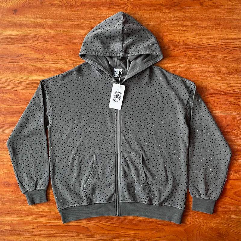 SAINT VANITY Washing water hot diamond casual sports sweater